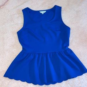 Royal Blue Peplum Tank Top